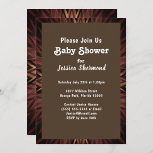Invitation Cuivre tribal Abstrait dans le Baby shower de brou