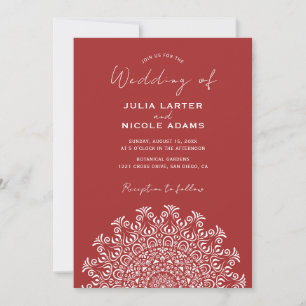 Invitation Culture Tribale Folk Country Crête Mandala Mariage