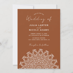 Invitation Culture Tribale Folk Country Crête Mandala Mariage