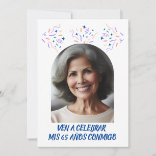 Invitation Cumpleaños de 65 Años Fiesta Con Foto