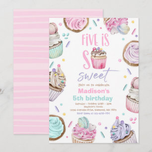Invitation Cupcake 5e anniversaire La 5e fête est tellement s