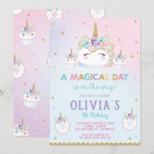 Invitation Cupcake d'invitation au gâteau d'anniversaire Rain
