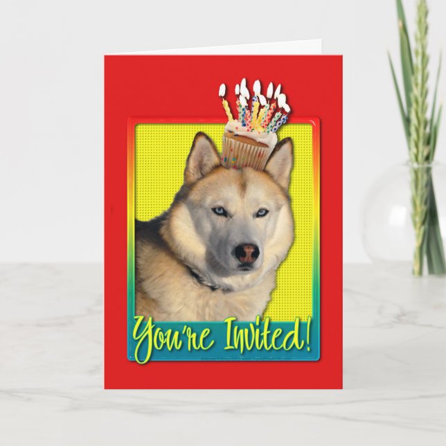 Invitation Cupcake d'invitation - Husky de Sibérie - Cuivre (Devant)