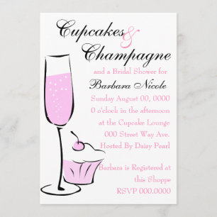 Invitation Cupcake et Champage