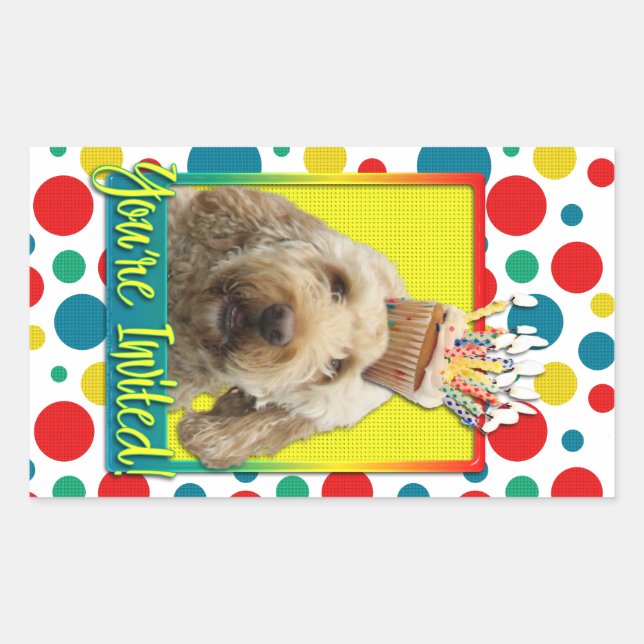 Invitation Cupcake - GoldenDoodle Sticker (Front)