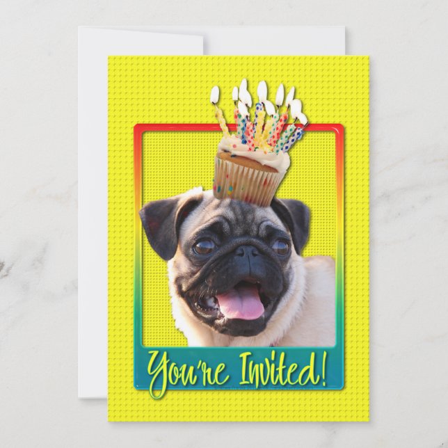 Invitation Cupcake - Pug (Front)