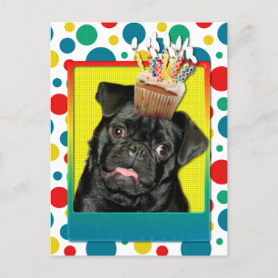 Invitation Cupcake - Pug - Ruffy Postcard