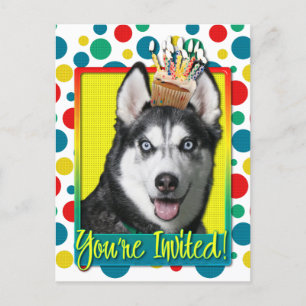 Invitation Cupcake - Siberian Husky Postcard