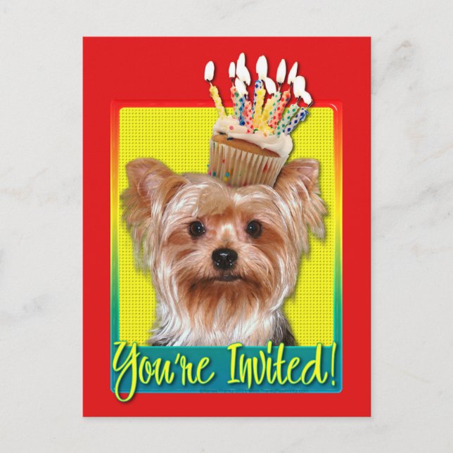 Invitation Cupcake - Yorkshire Terrier (Devant)