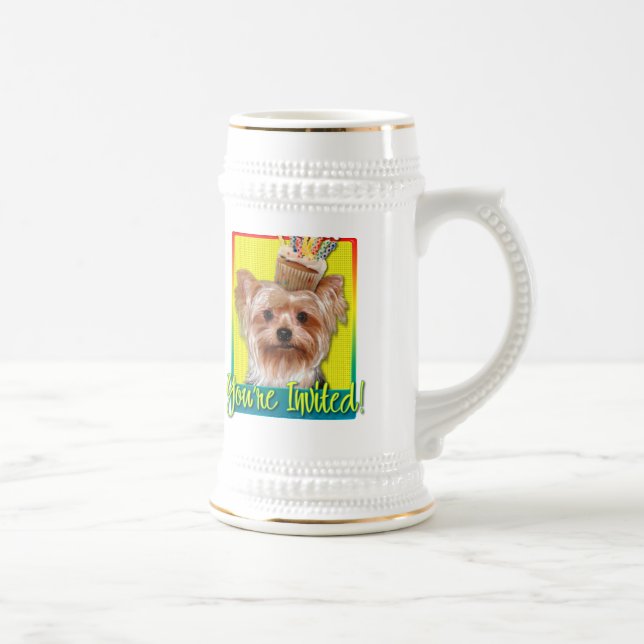 Invitation Cupcake - Yorkshire Terrier Beer Stein (Right)