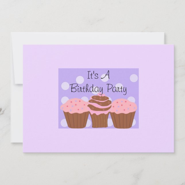 Invitation Cupcakes décadents fête d'anniversaire (Devant)