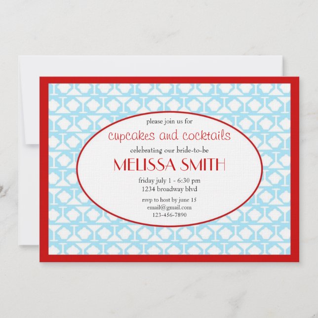 Invitation Cupcakes et Cocktails (Devant)