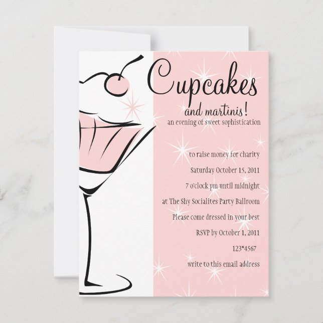 Invitation Cupcakes et Martinis (Devant)