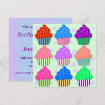 Cupcakes Modèle de l'invitation de fête d'annivers