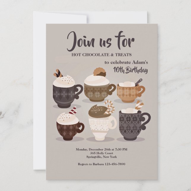 Invitation Cups Chocolat Chaud (Devant)
