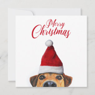 Invitation Curieux mignon chien drôle avec chapeau de Père No