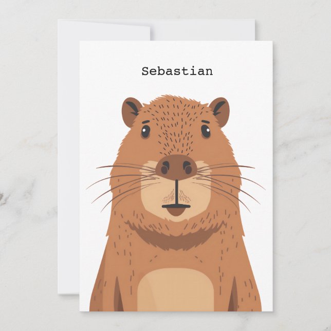 Invitation Curieux portrait Capybara (Devant)