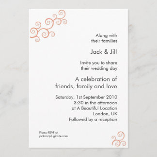 Invitation Curly Q Too (mandarine) 5x7