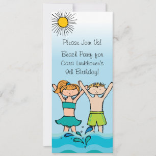 Invitation Custom Beach Pool Fête de baignade Anniversaire In