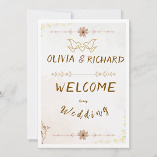 Invitation Custom Floral Wedding Welcome Sign