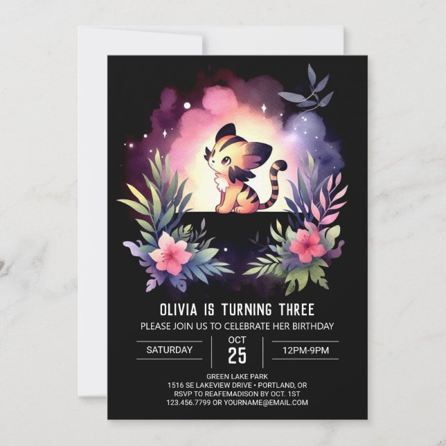 Invitation Custom Jungle Tiger Birthday (Devant)