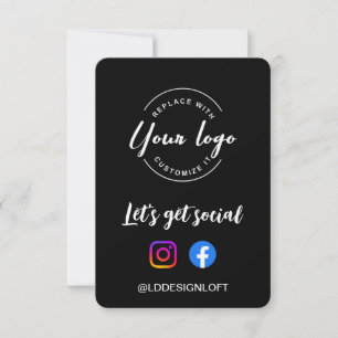 Invitation Custom Let's Get Social Media website logo QR code