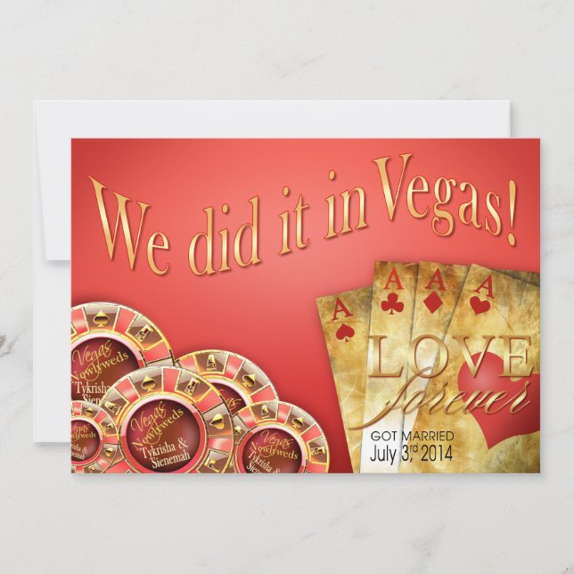 Invitation ::CUSTOM:: Mariage Deluxe Coral Gold Las Vegas (Devant)