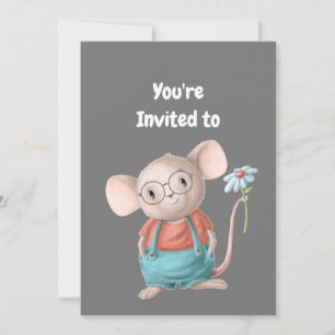 Invitation Custom Name Age Birthday Party Mouse