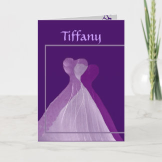 Invitation CUSTOM NAME Be My Bridesmaid with Purple Gowns