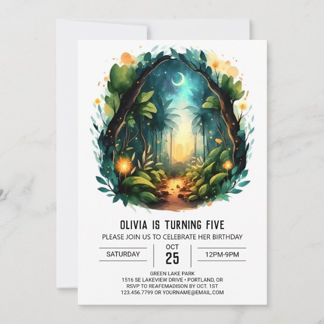Invitation Custom Nature Adventure Woodland Anniversaire (Devant)