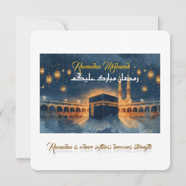 Invitation Custom Ramadan Mubarak Card – Personalized Arabic  (Devant)