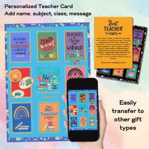 Invitation Custom Teacher Thank You Card Letter Quotes Fun   