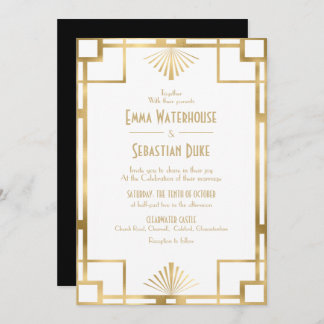 Invitation Customed  Great Gatsby Art Deco Wedding 