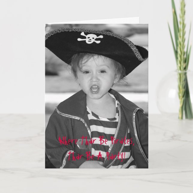 invitation customisée d'anniversaire de pirate (Devant)