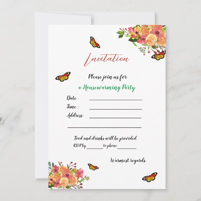 Invitation Customisée par le Modèle du Parti du ré (Devant)