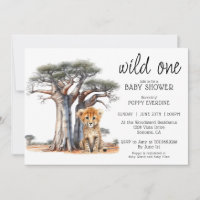 Cute African Savannah Wild One Boy Baby shower