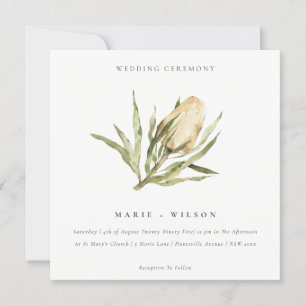 Invitation Cute Amérindienne Banksia Aquarelle Mariage Floral