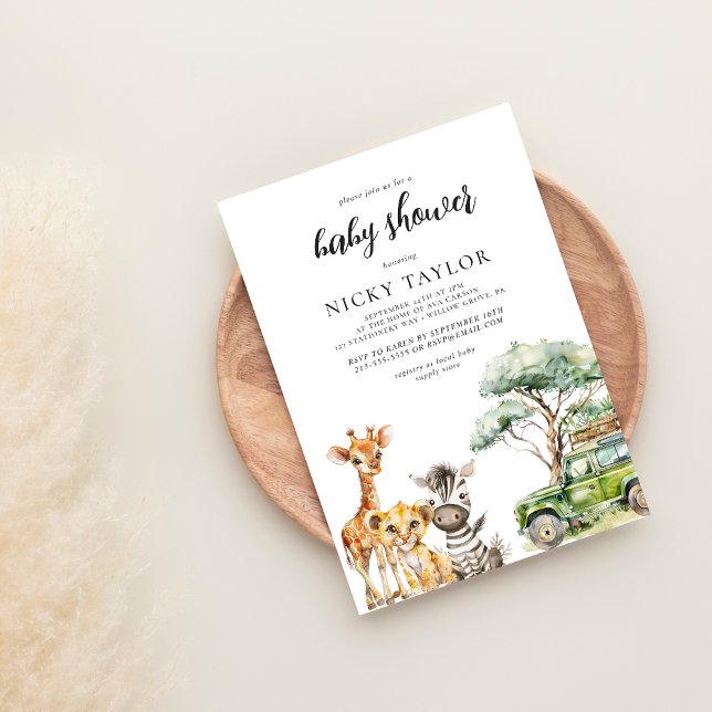 Invitation Cute Animal Nursery Baby shower Safari (Créateur téléchargé)