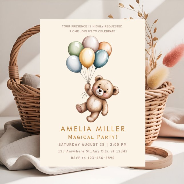 Invitation Cute Animal Theme Party (Créateur téléchargé)