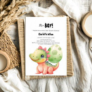 Invitation Cute Aquarelle Bébé Dinosaure Baby shower