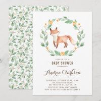 Cute Aquarelle Bébé Fox Baby shower bois