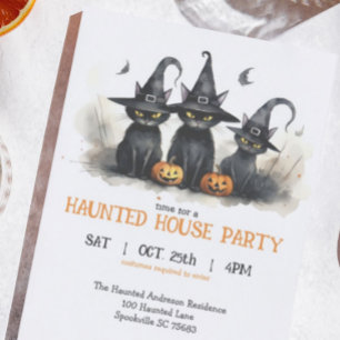 Invitation Cute Aquarelle Chats de cuisine Citrouille Hallowe