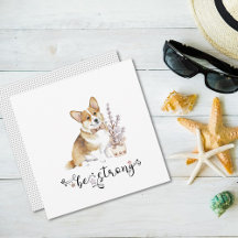 Cute aquarelle Corgi Soyez forte calligraphie