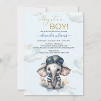 Cute Aquarelle Elephant thème nautique bébé showe