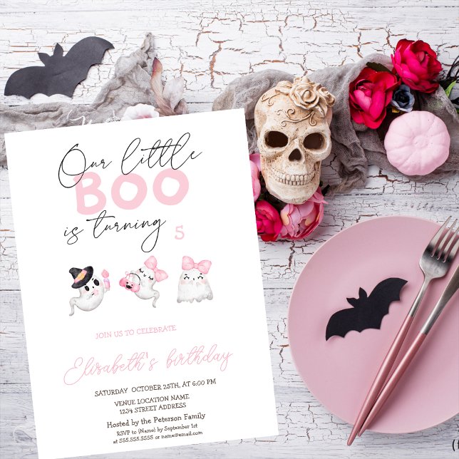 Invitation Cute Aquarelle Fantôme Halloween Anniversaire (Créateur téléchargé)