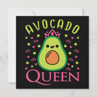Invitation Cute Avocado Queen with Heart Keto Girl Cooking 