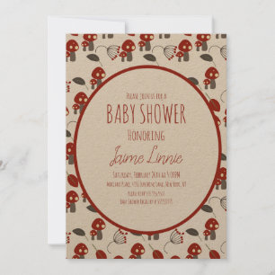 Invitation Cute Baby shower de champignons Jardin Forêt