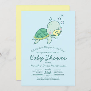 Invitation Cute Baby shower de tortue de mer Kawaii Invitatio