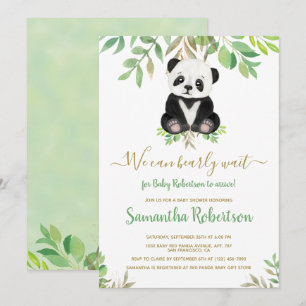 Invitation Cute Bear Greenerife nous pouvons attendre baby sh