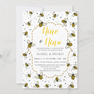 Invitation Cute Bee Motif espagnol Sexe Révélation